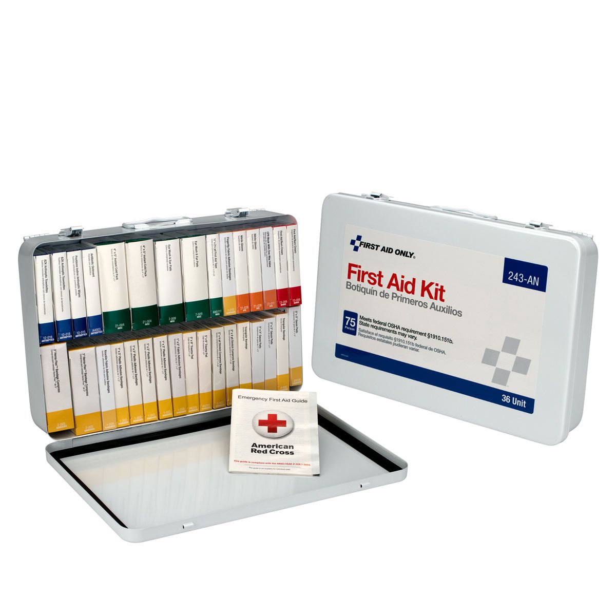 First Aid Only 75 Person Unitized Metal Kit OSHA Compliant 243-AN First Aid Only 75 Person Unitized Metal Kit OSHA Compliant 243-AN